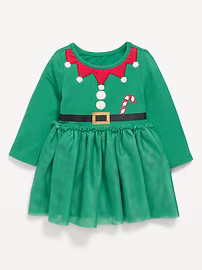 Long-Sleeve Fit and Flare Holiday Tutu Dress for Baby | Old Navy (US)