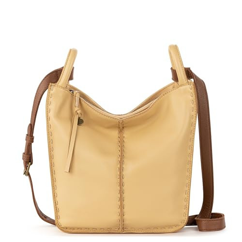 The Sak Los Feliz Crossbody Bag in Leather, Large, Lined Purse with Single Adjustable Shoulder Strap, Buttercup | Amazon (US)