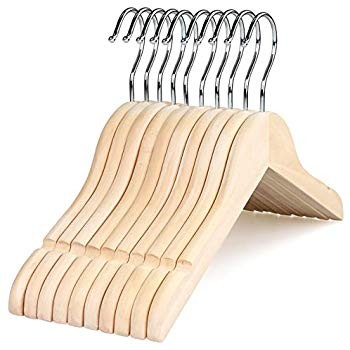 TOPIA HANGER Natural Kids Children Baby Wood Wooden Clothes Dress Shirt Hangers with No Painting ... | Amazon (US)