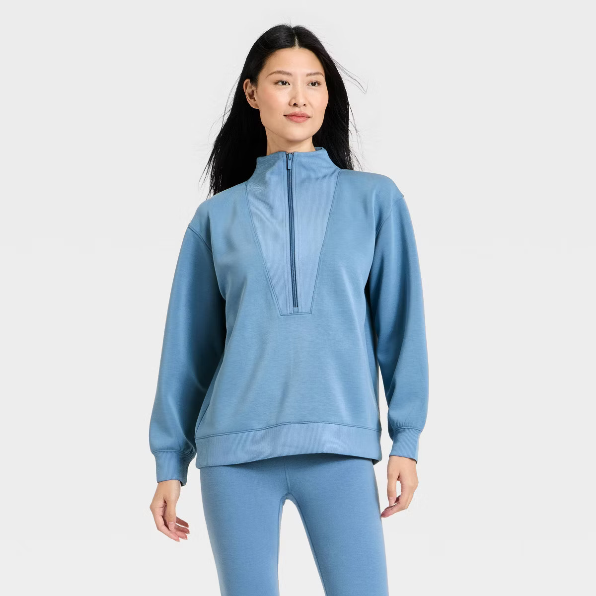 Women's Airy Sleek Deep Zip Pullover Sweatshirt - All In Motion™ | Target