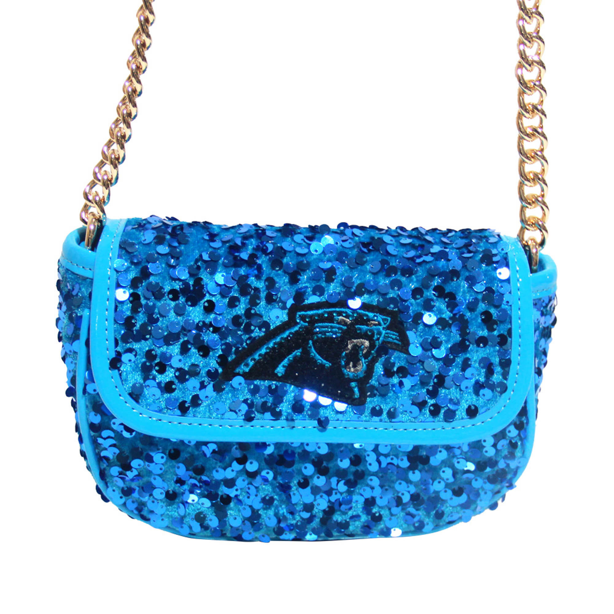 Cuce Blue Carolina Panthers Sequin Crossbody Bag | Fanatics