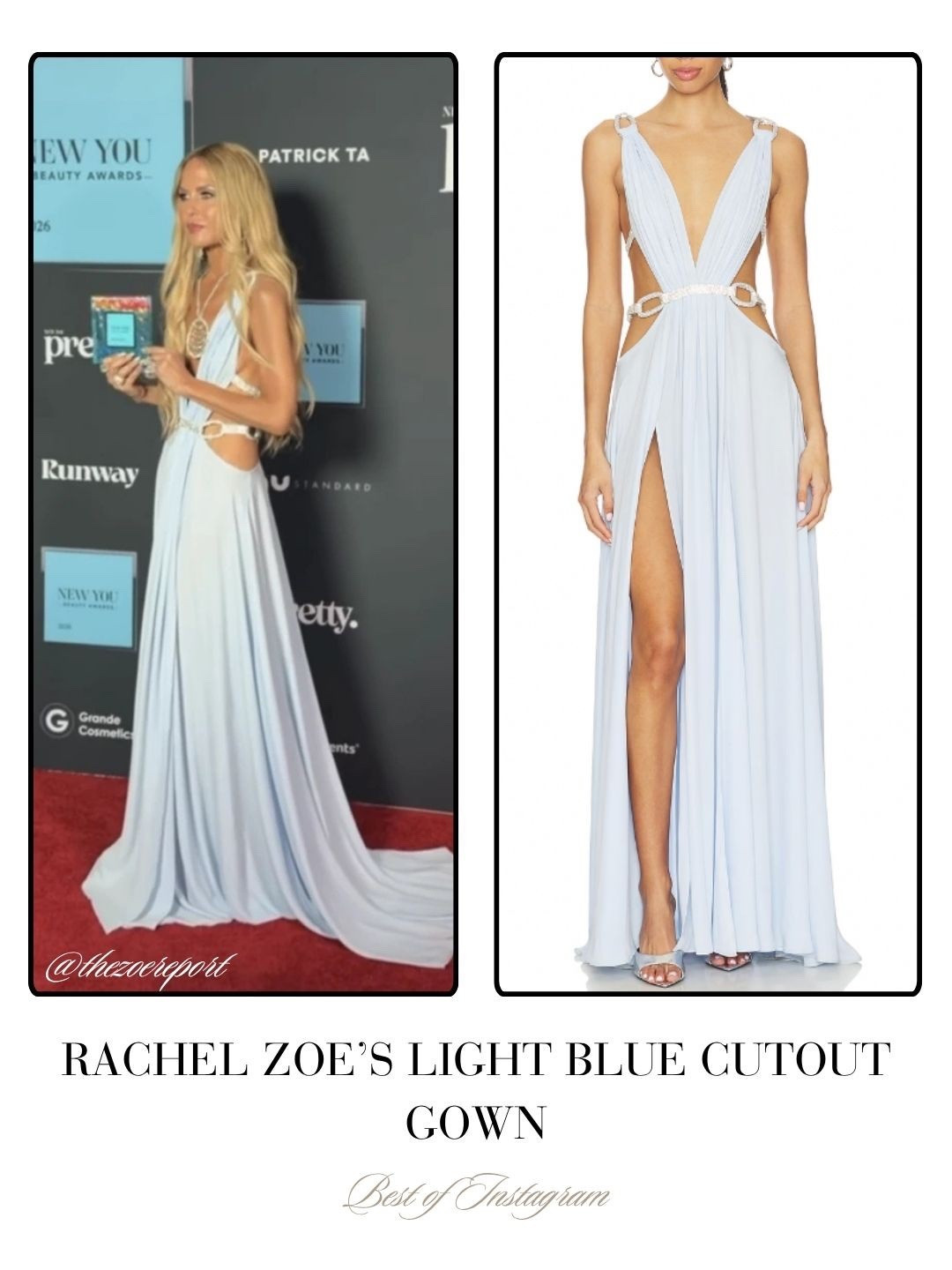 Rachel Zoe’s Light Blue Cutout Gown 📸 = @thezoereport 