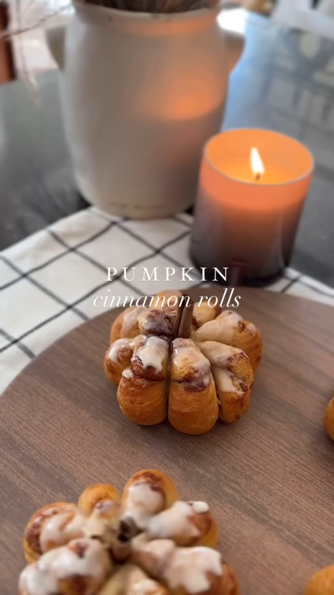 Pumpkin cinnamon rolls fresh from the oven = instant fall magic 🎃✨ The easiest (and cutest) way to bring those cozy autumn vibes into your kitchen. Soft, gooey, spiced just right, and topped with the sweetest little pumpkin touch—who else is baking these this weekend? 🍂🥰

How to make:
• Use kitchen string to divide store-bought cinnamon rolls into 8 sections and knot.
• Place knot-side down in a baking dish and bake per package directions.
• Let cool slightly before removing string.
• Stir a dash of cinnamon into the icing and spread over warm rolls.
• Finish with a halved cinnamon stick in the center for the pumpkin “stem.”

#LTKSeasonal #LTKHome #LTKFamily