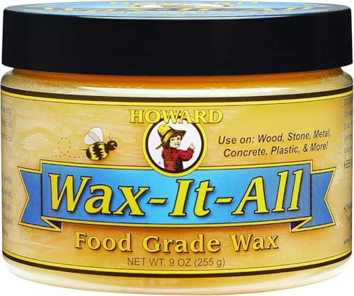 HOWARD WAX-IT-All - Protective Food-Grade Wax, Beeswax Wood Polish: Beautifies and Extends the Finish of Surfaces, Food Grade Beeswax Ideal for Wood, Stone, Metal, Cement, Paint, Plastics, 9 Fl oz | Amazon (US)