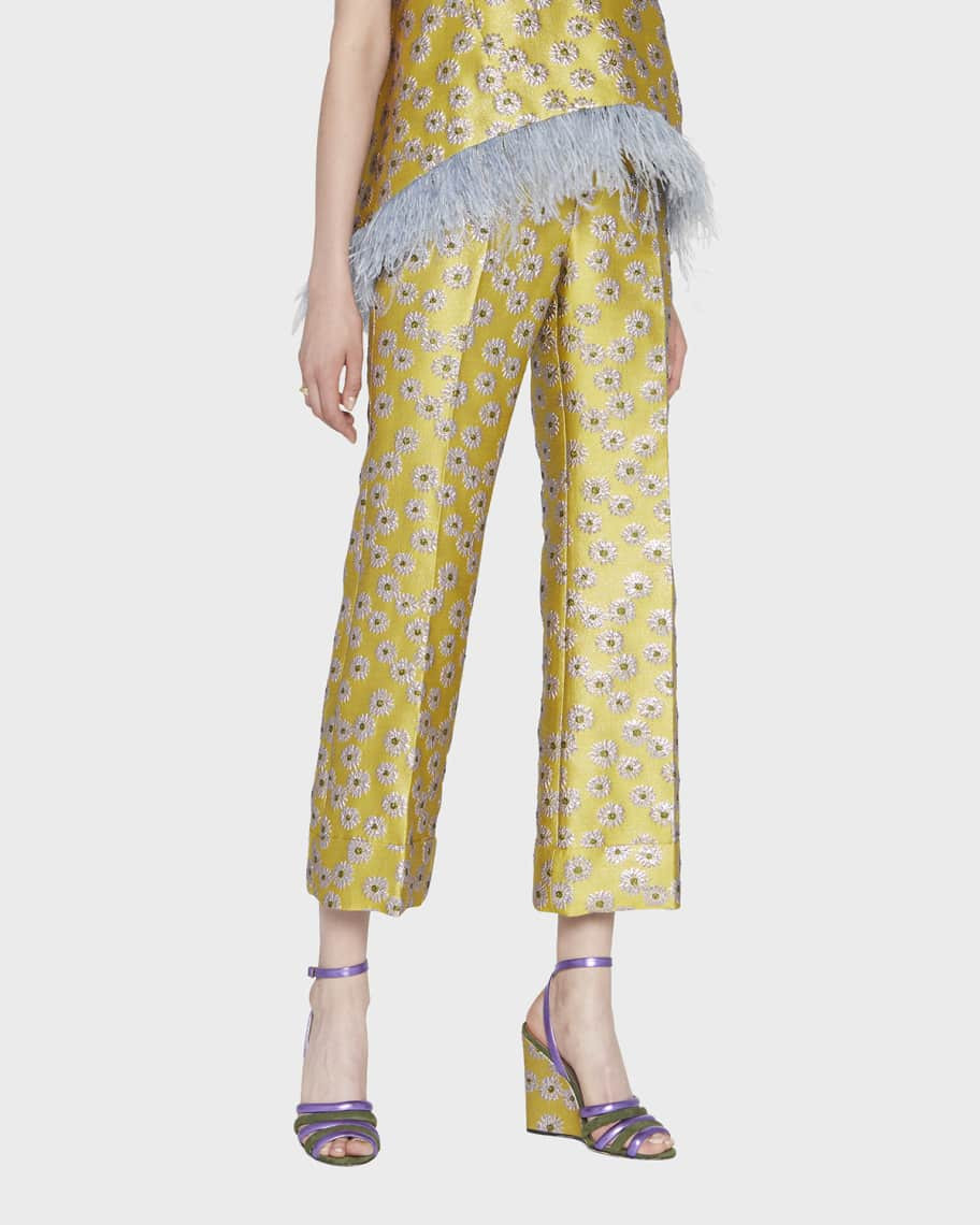 La DoubleJ Hendrix Jasy Jacquard Flared Pants | Neiman Marcus