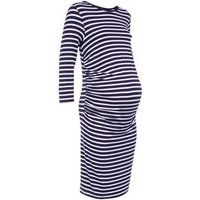 Maternity Blue Stripe Ruched Side Dress New Look | New Look (UK)