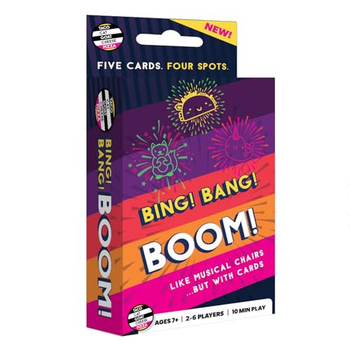 Bing Bang Boom Hilariously Fun Card Game for Family Game Night by Taco Cat Goat Cheese Pizza | Easy to Learn and Play with Fast 10 Minute Rounds | Fun for Kids, Teens, and Adults | 2 - 6 Players | Amazon (US)