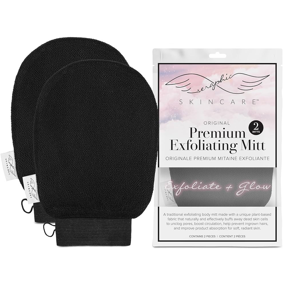 Seraphic Skincare (Original) Premium Exfoliating Mitt for Body (2pc) – 100% Vegan Viscose Tradi... | Amazon (US)