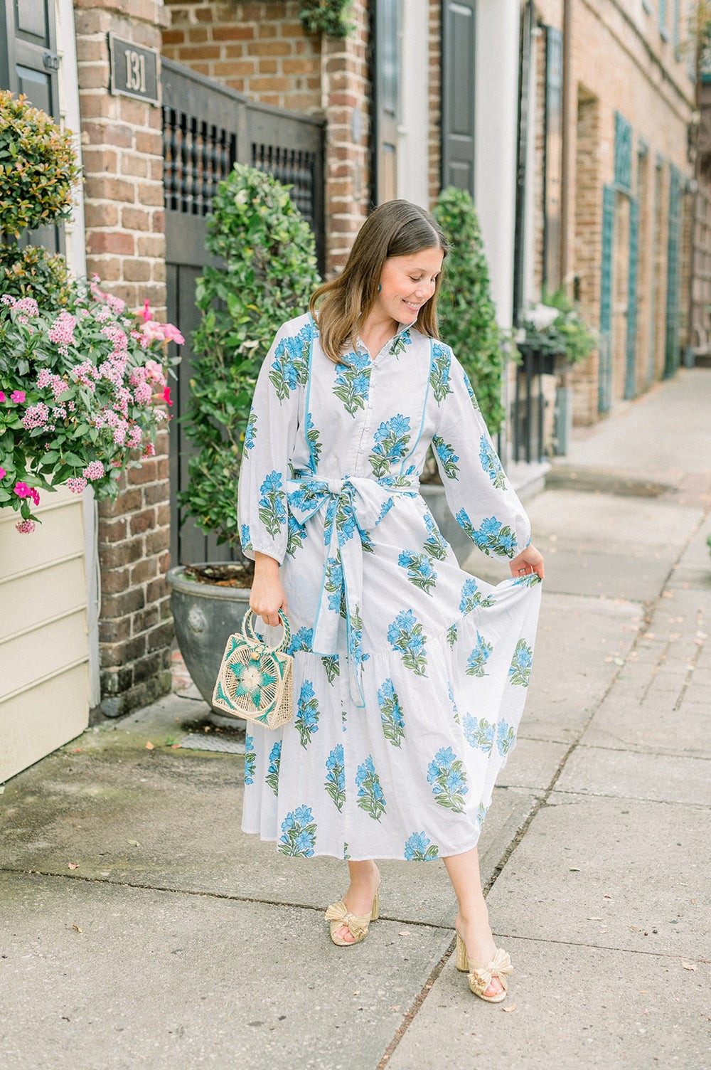 Folly Flounced Dress | Blue Hydrangea | Victoria Dunn 