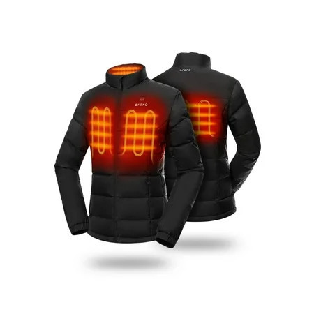 ORORO Puffer Heated Jacket for Women with Battery Heating Jacket for Hiking Skiing Camping (Black L) | Walmart (US)