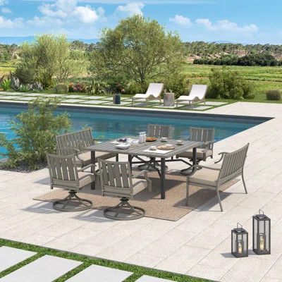 Azur Square 8 - Person 63.2" Long Dining Set with Sunbrella® Cushions | Wayfair North America