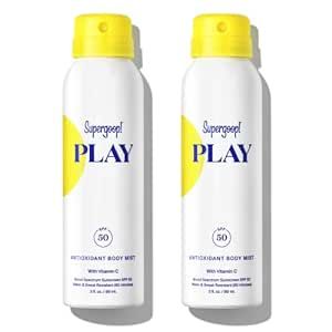 Supergoop! PLAY SPF 50 Antioxidant Body Mist w/Vitamin C, 3 fl oz - 2 Pack - Broad Spectrum Sunsc... | Amazon (US)