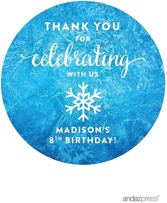 Andaz Press Personalized Birthday Round Circle Labels Stickers, Thank You for Celebrating with Us... | Amazon (US)