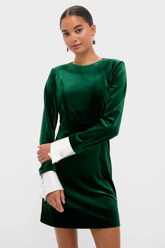 Hunter Green Velvet Etta Mini Dress | Tuckernuck (US)