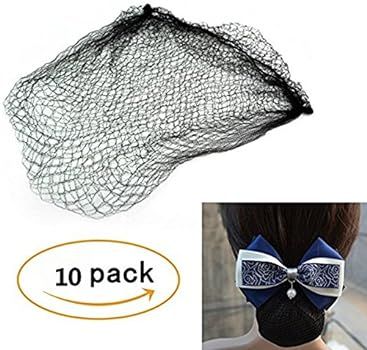 20" 10 Pack Hair Nets Invisible Elastic Edge Mesh 50cm Reusable Hair Nets (coffee 10pcs) | Amazon (US)