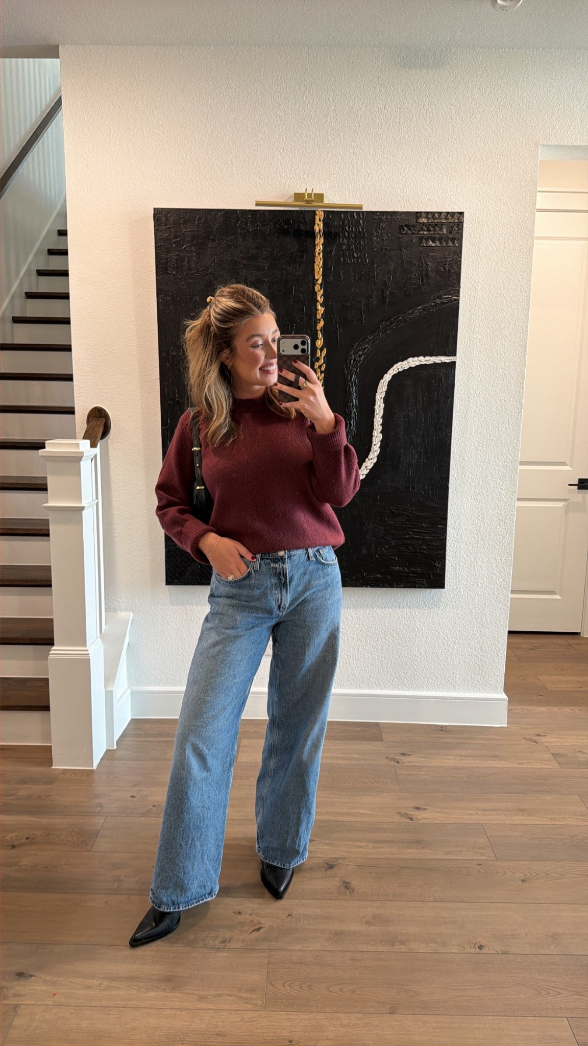 Church outfit - size 28 in jeans (they run big) and a medium in sweater 

#LTKootd