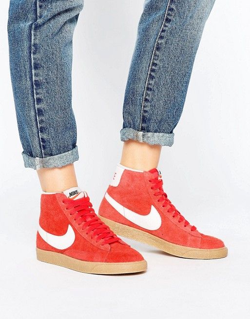 Nike Blazer Mid Trainers In Red Suede | ASOS UK