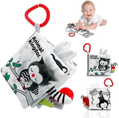 Crinkle Soft Baby Books 0-6 Months, 3D Touch Feel High Contrast Cloth Book Sensory Baby Toys 0-6-12  | Amazon (US)