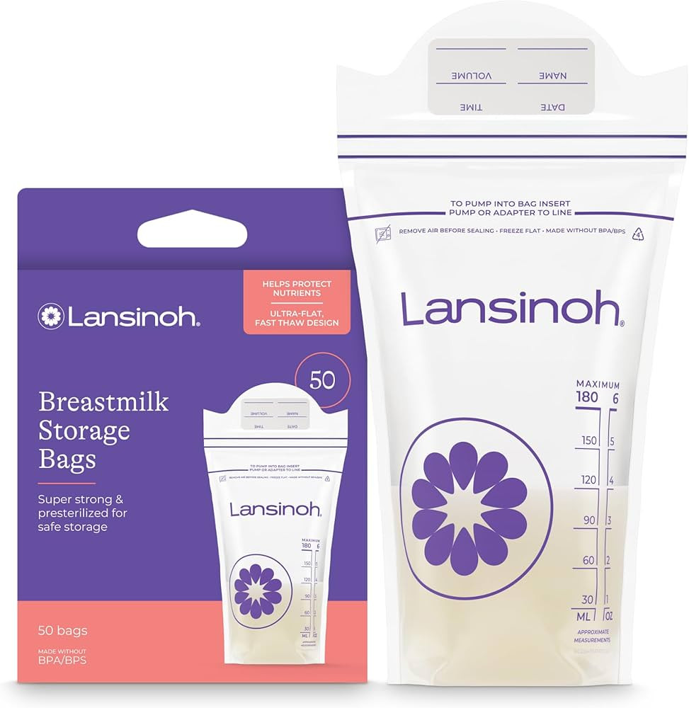 Lansinoh Breast Milk Storage Bags 1 pack of 50 count. | Amazon (US)
