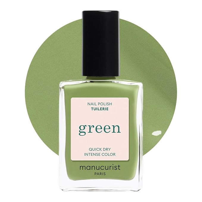 Manucurist Green Quick Dry Nail Polish Tuileries - Olive Green Nail Polish - 9-Free, Plant-Based ... | Amazon (US)