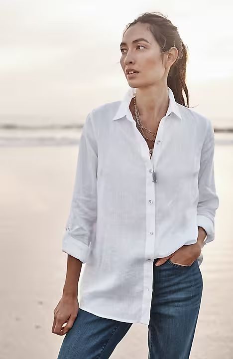 Linen Tab-Sleeve A-Line Shirt | J. Jill