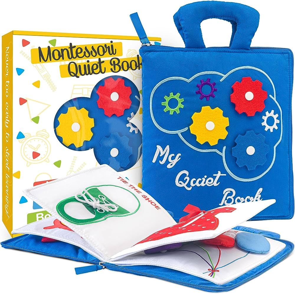 deMoca Quiet Book Montessori Toys for 1 2 3 Year Old, Busy Book for Toddlers 1-3 Travel Toy with ... | Amazon (US)