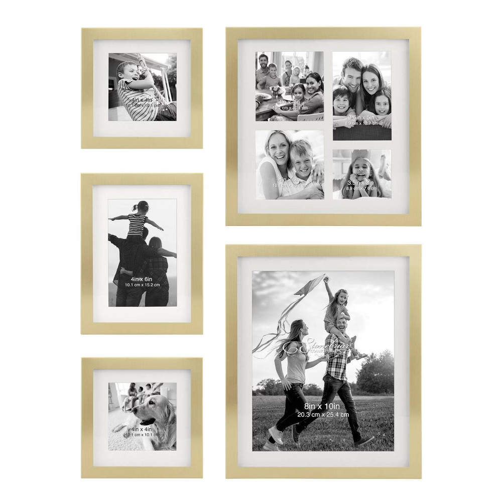 5pc Decorative Stamped Photo Frame Set Gold - Stonebriar Collection | Target