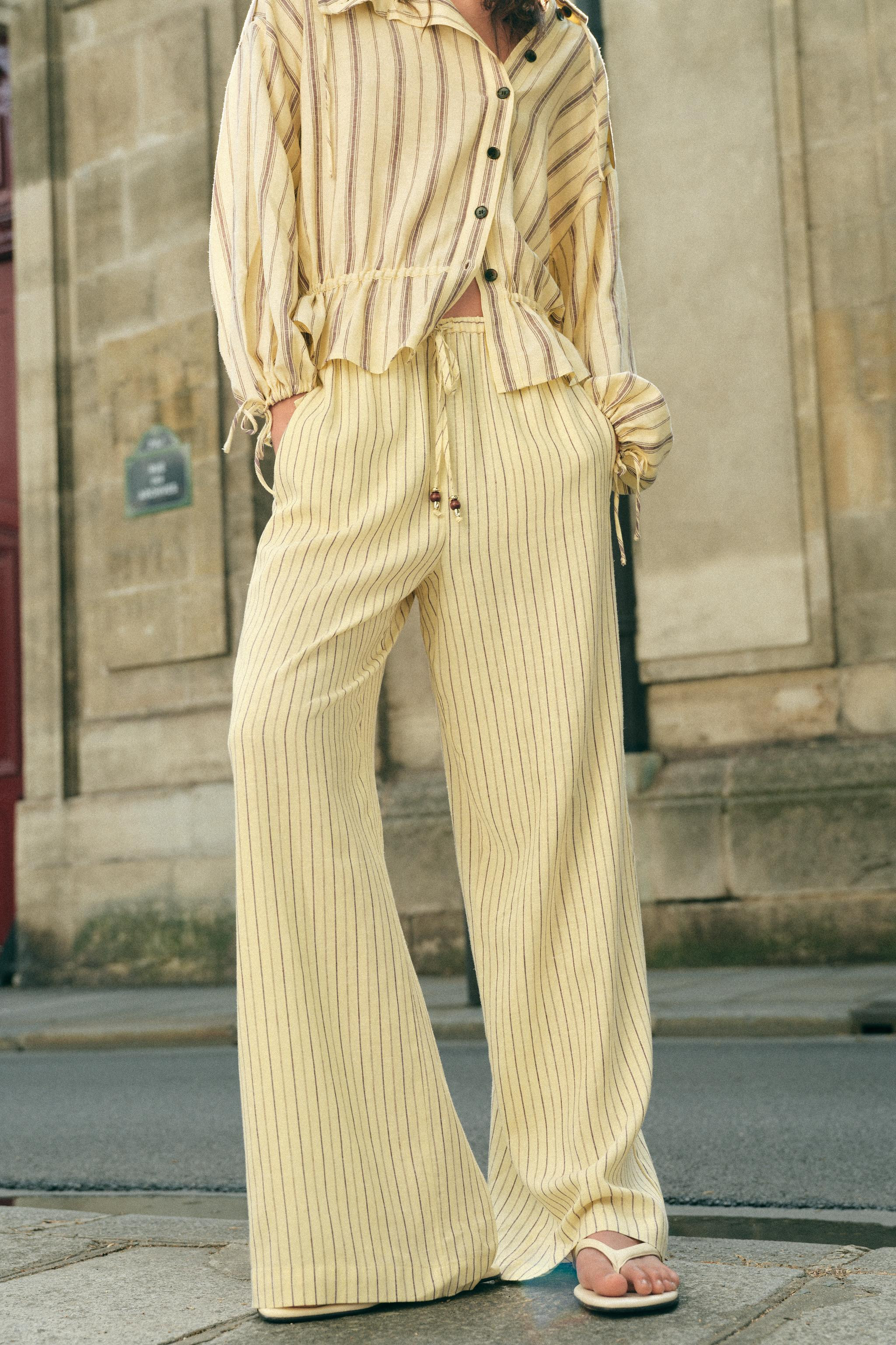 STRIPED LINEN PANTS | Zara US