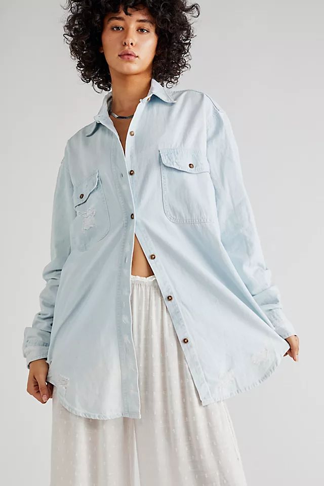 Classic Denim Everyday Chambray Shirt | Free People (Global - UK&FR Excluded)