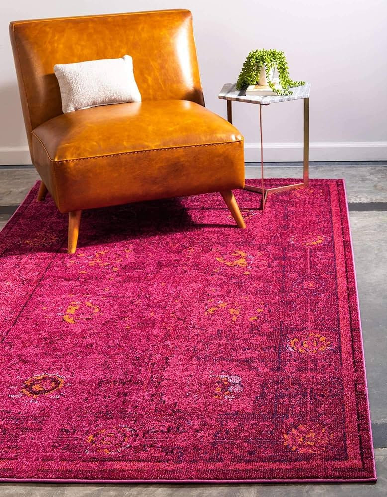 Unique Loom Medici Collection Vintage Botanical Traditional Red Area Rug (5' 0 x 8' 0) | Amazon (US)