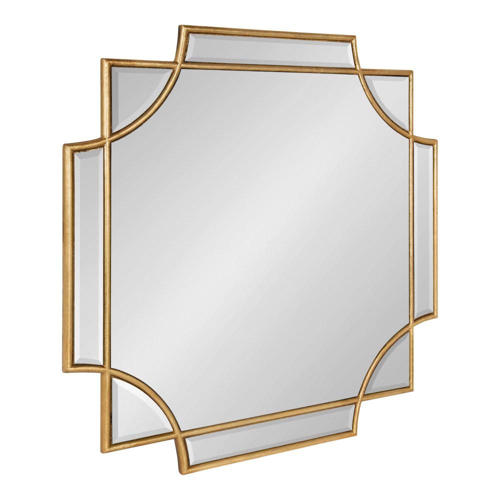 Kate and Laurel Minuette 24 in. x 24 in. Modern Square Gold Wall Mirror | The Home Depot