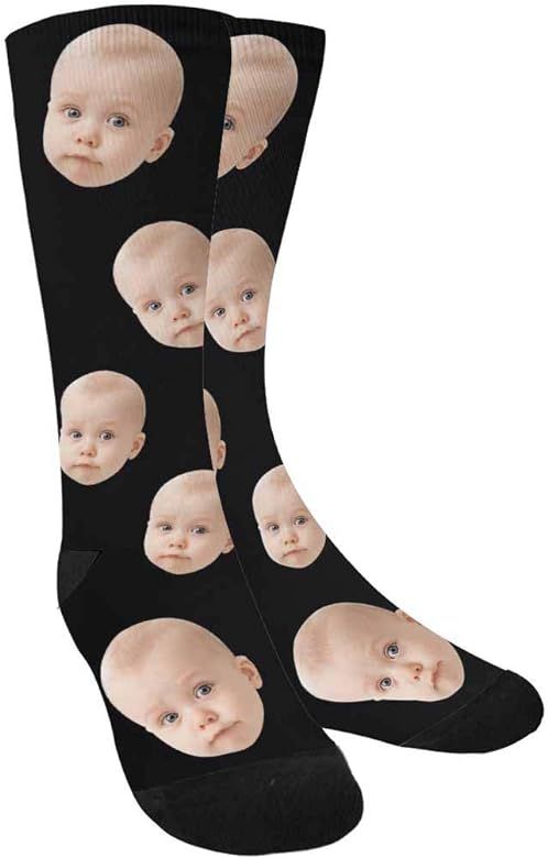 Custom Photo Pet Face Socks, Personalized Colorful Crew Socks for Men Women | Amazon (US)