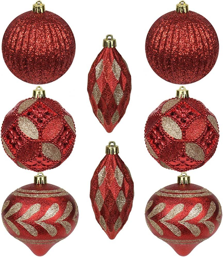 Christmas Ball Ornaments 3.9" Shatterproof Christmas Tree Decorations Set Red and Gold Large Chri... | Amazon (US)