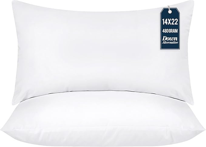 Utopia Bedding Throw Pillows Insert (Pack of 2, White) - 14 x 22 Inches Bed and Couch Pillows - I... | Amazon (US)