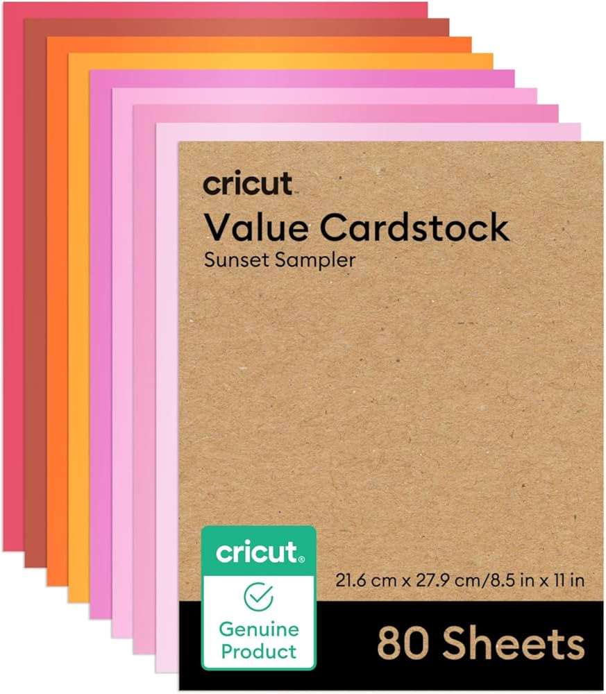 Cricut Value Cardstock Paper, Sunset Sampler - 80 sheets (8.5" x 11") - Compatible with Joy Xtra,... | Amazon (US)