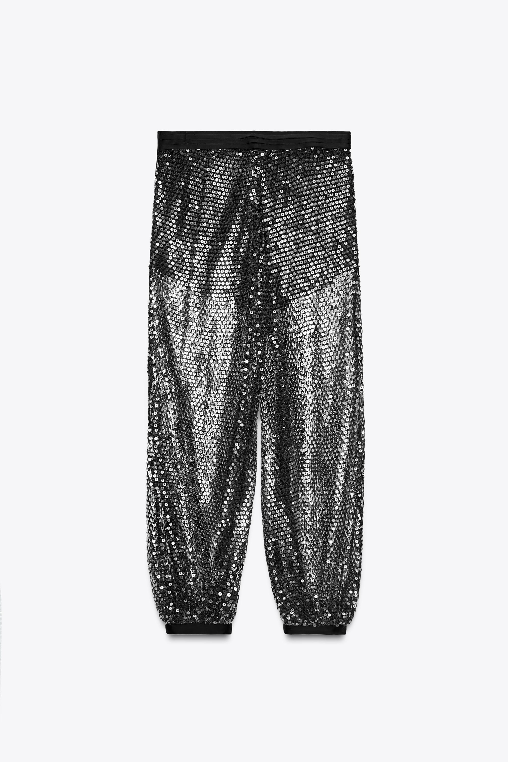 ZW COLLECTION SEQUIN BALLOON PANTS | Zara US