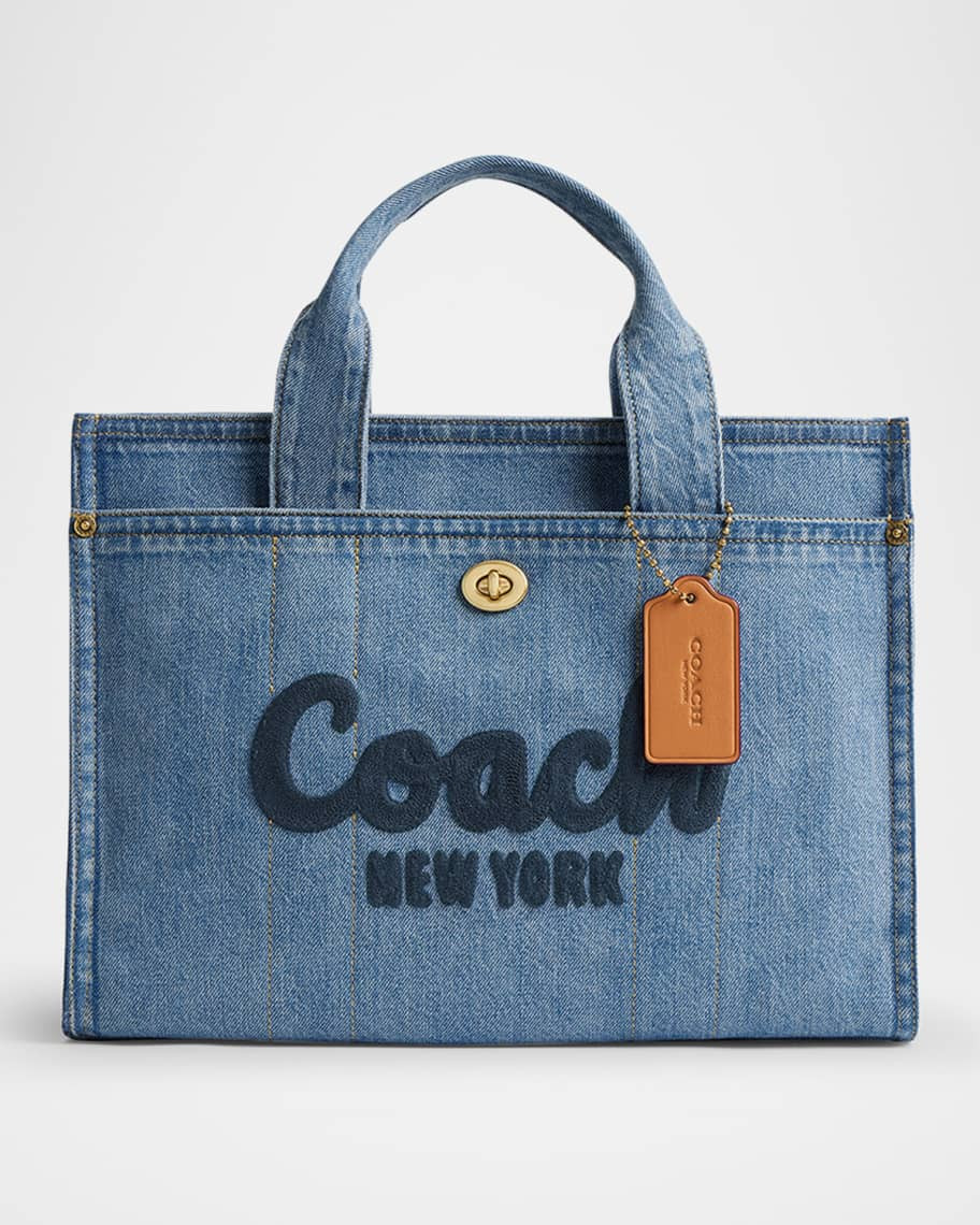 Coach Cargo Denim Box Tote Bag | Neiman Marcus
