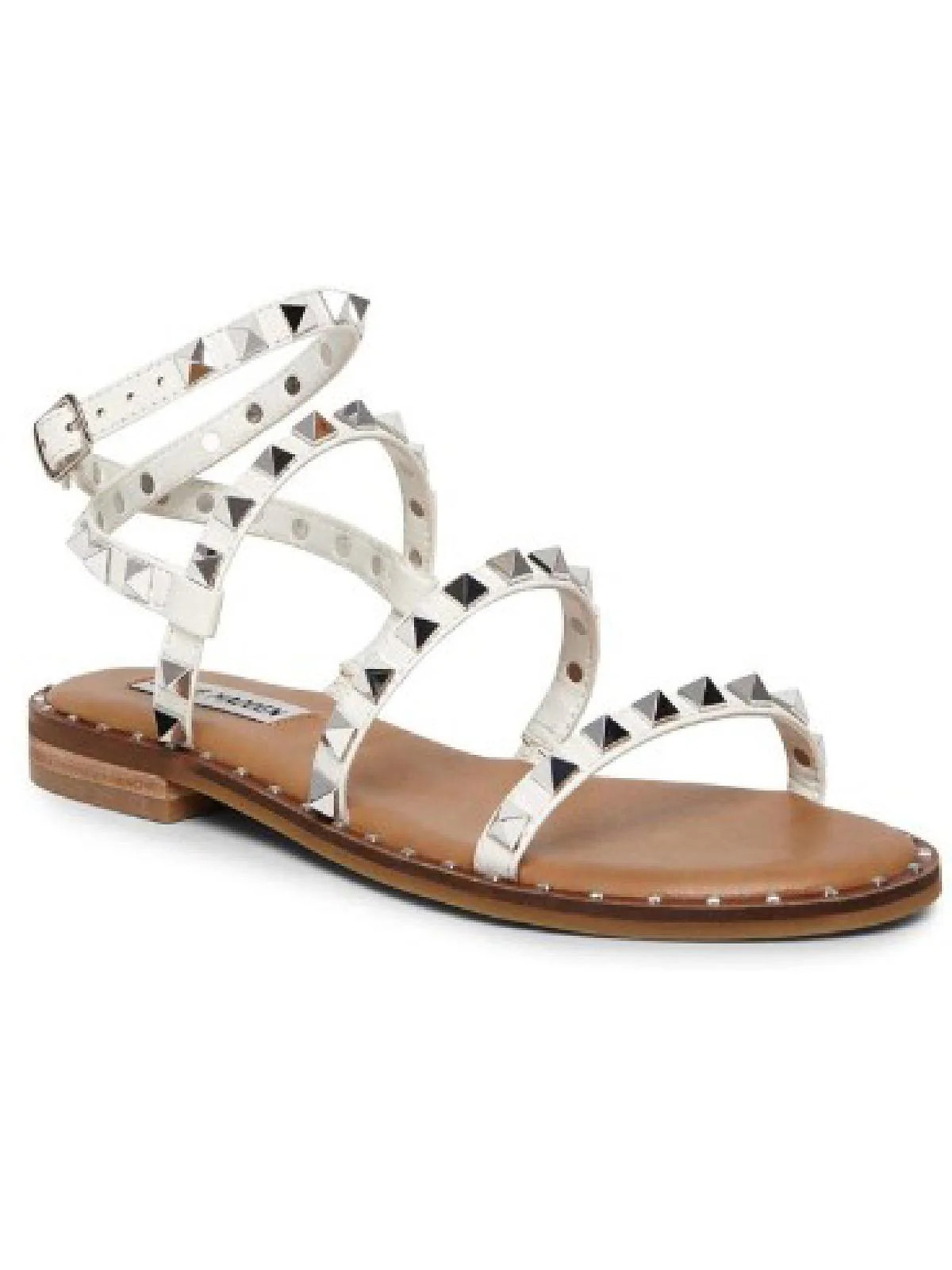 Travel Womens Studded Ankle Strap Flat Sandals | Shop Simon