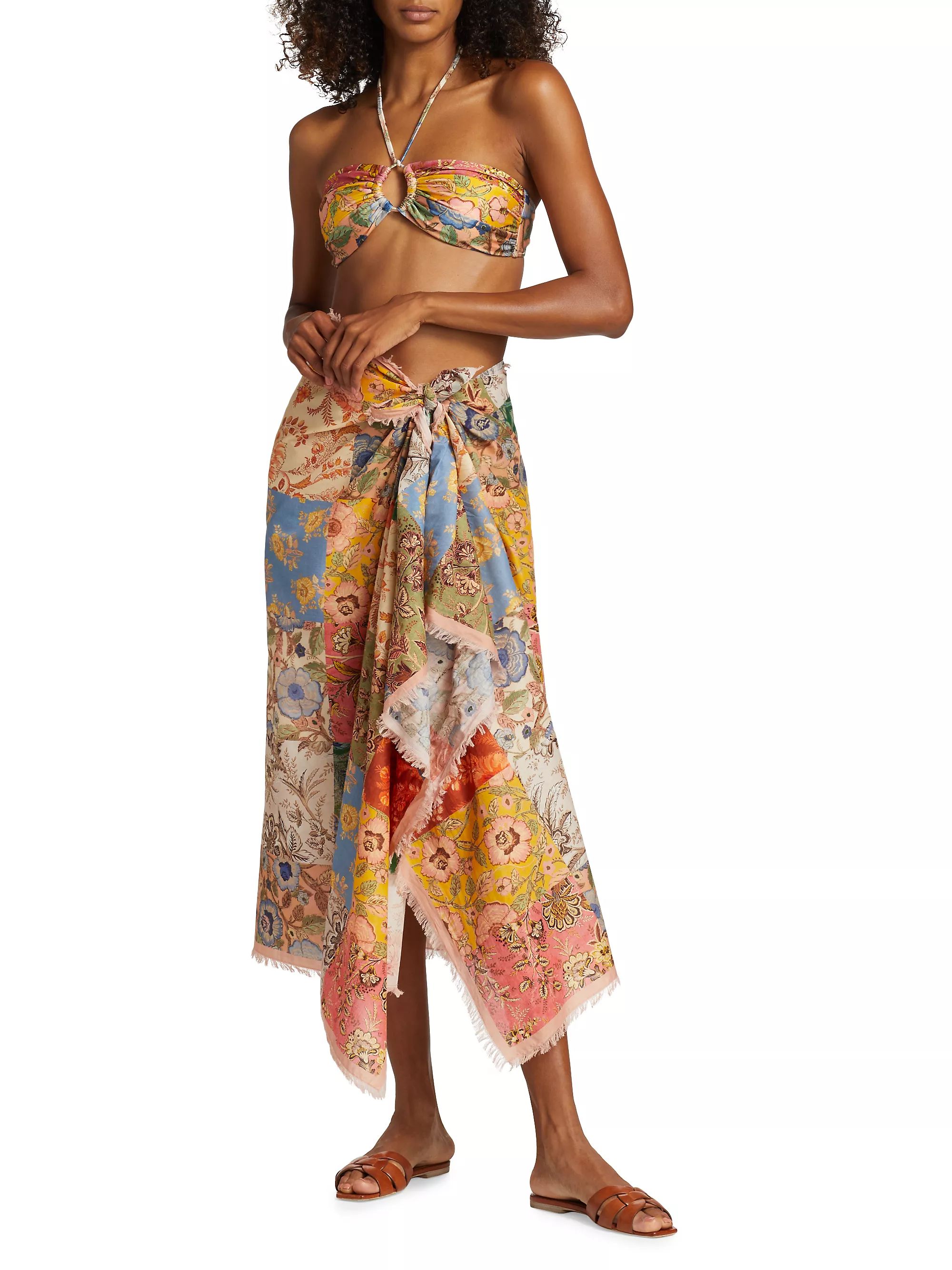 Patchwork Print Cotton Pareo | Saks Fifth Avenue