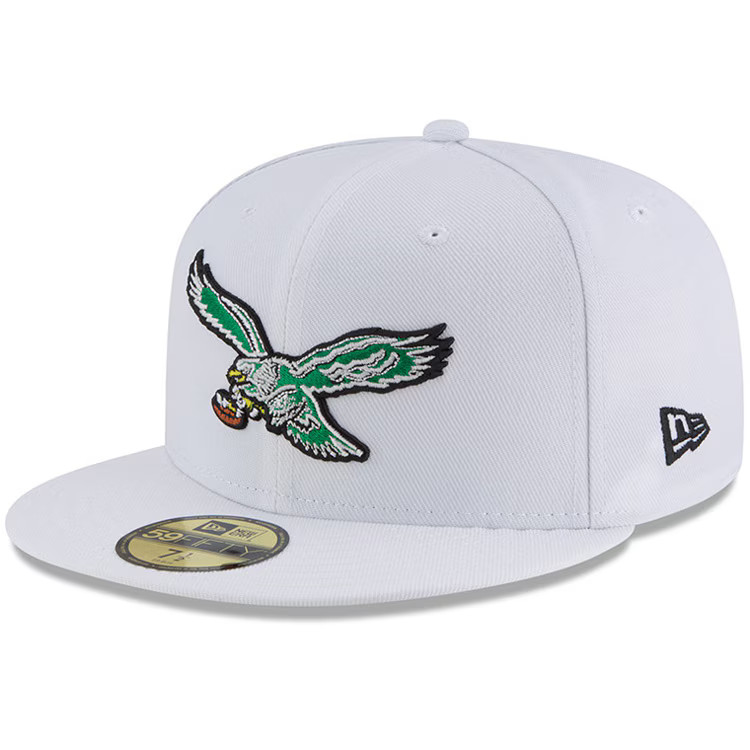 Philadelphia Eagles New Era Throwback Logo Omaha 59FIFTY Fitted Hat - White | Fanatics