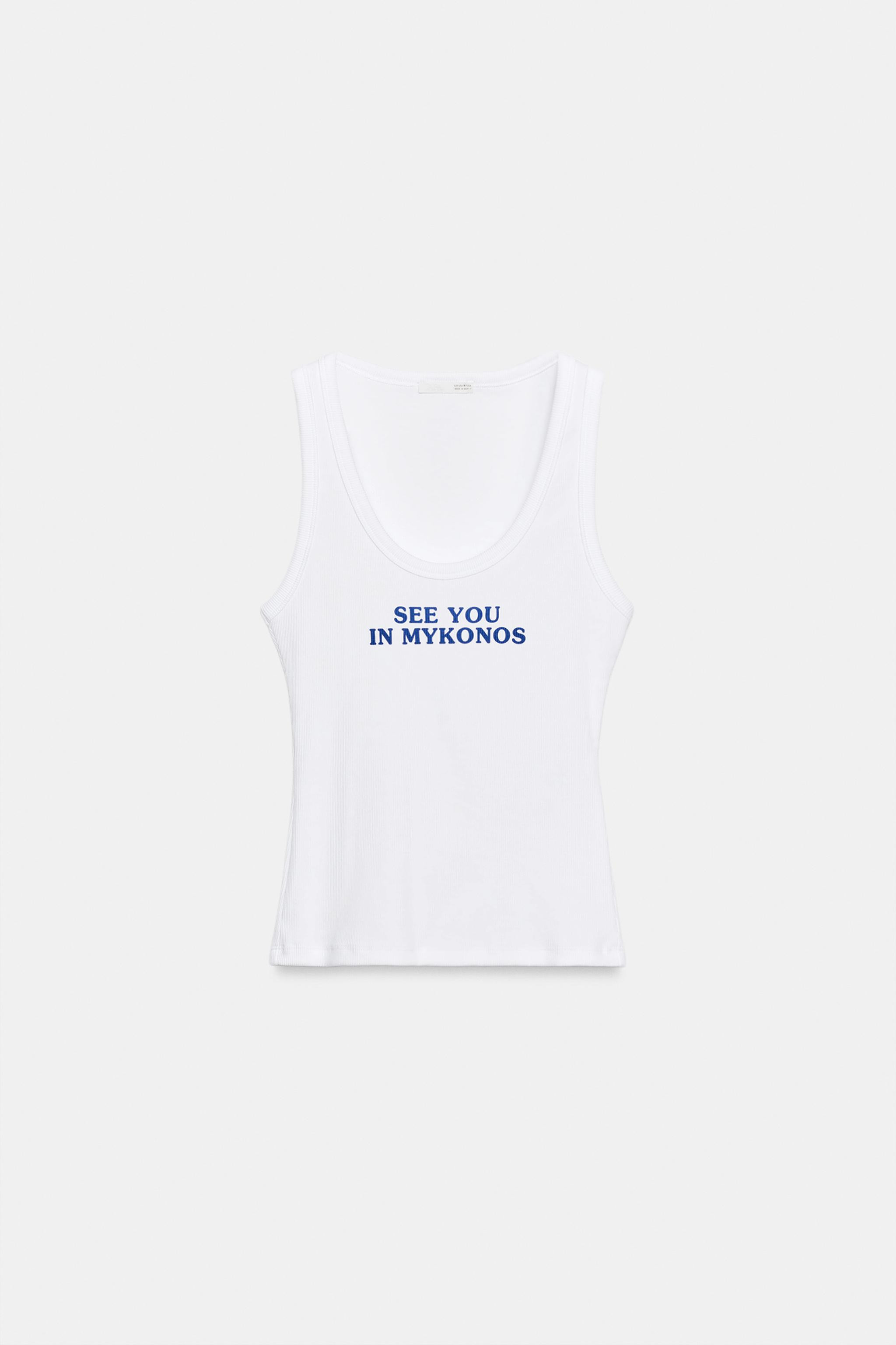 SLOGAN RIBBED TOP | Zara UK