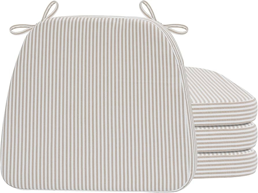 AAAAAcessories D-Shaped Chair Cushions for Chairs with Ties and Removable Cover, 2'' Thick Kitche... | Amazon (US)