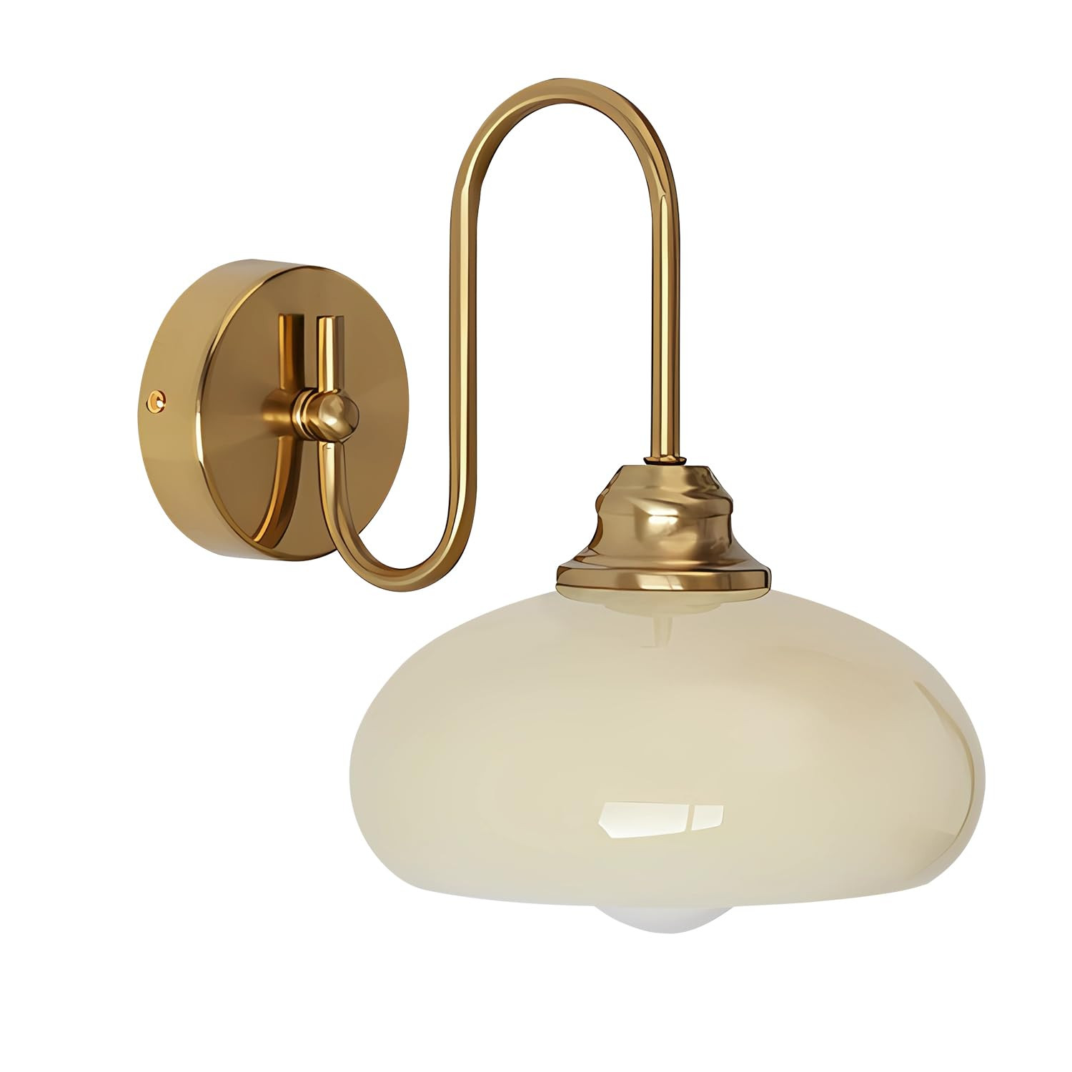 KCO Lighting Mid Century Modern Wall Mounted Bedside Lamp Brass Gold Wall Sconce Glass Globe Bath... | Amazon (US)