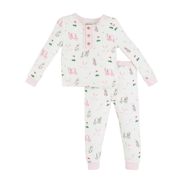 Pink Golf Toddler Pajama Set | Mud Pie