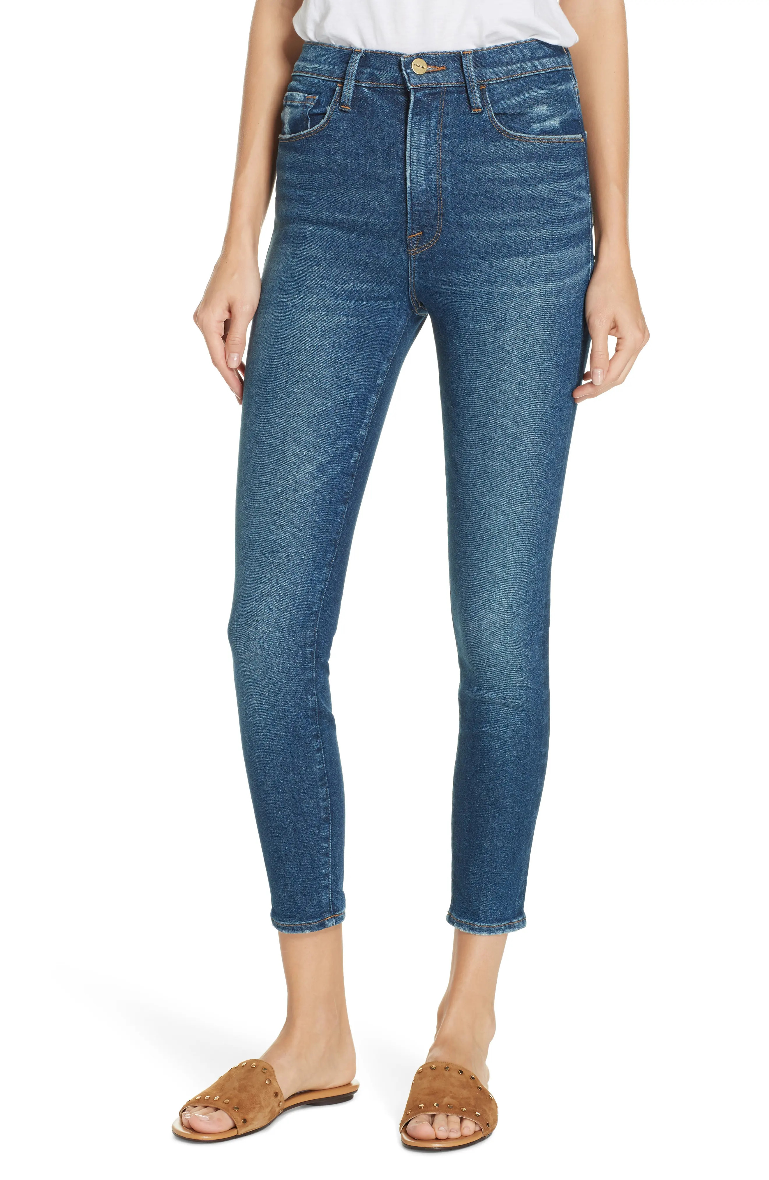 FRAME Ali High Waist Crop Cigarette Jeans (Mt. Ellington) | Nordstrom