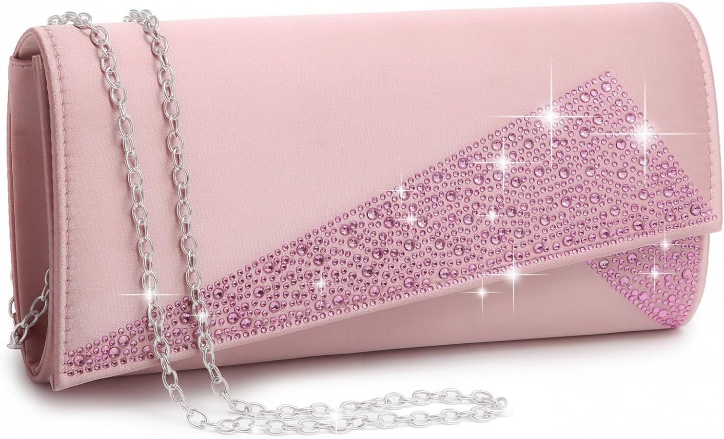 Dasein Women's Satin Rhinestone Clutch Evening Bags Sparkle Glitter Shiny Purse Handbag for Party... | Amazon (US)