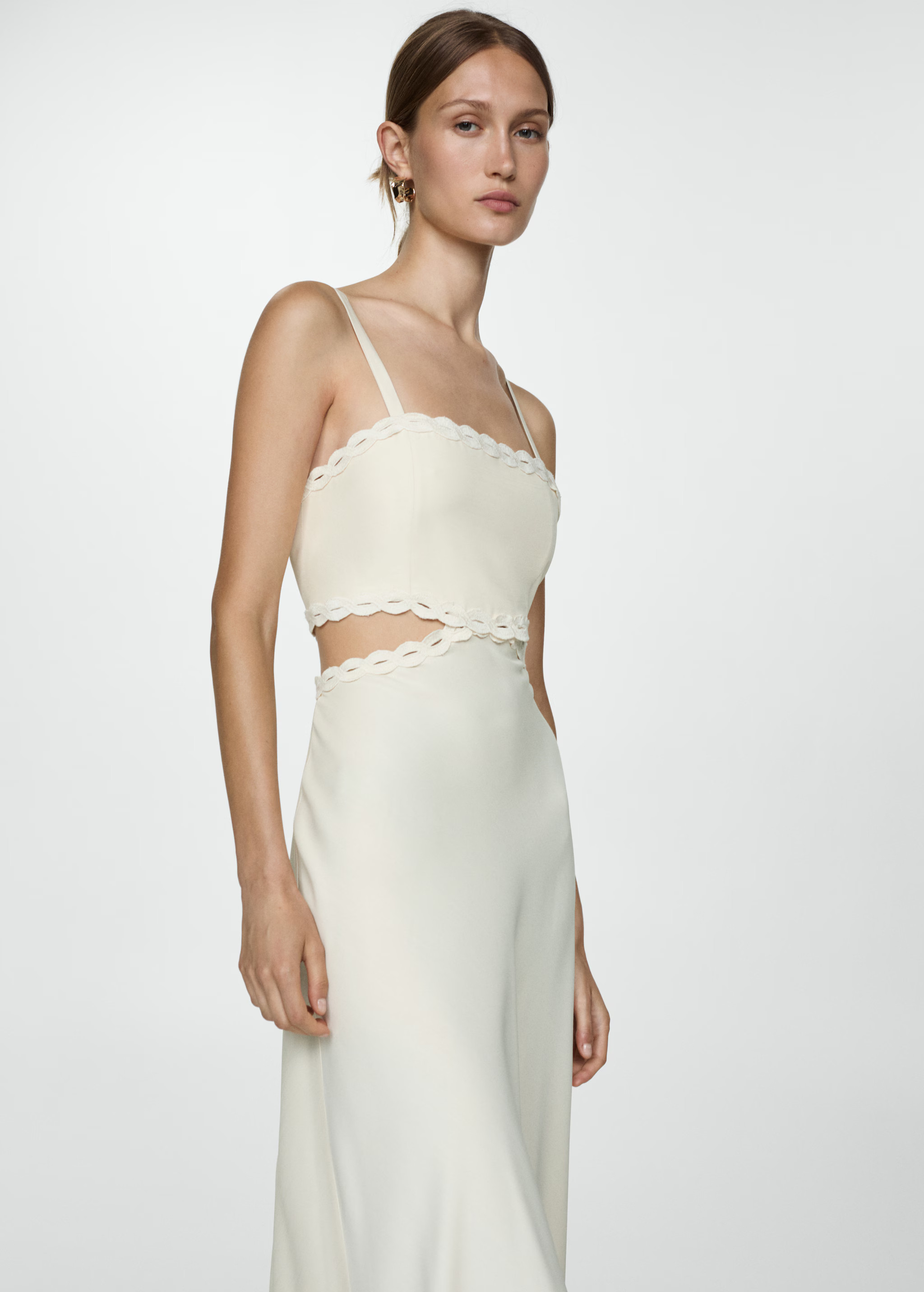 Slit dress with lace detail | MANGO (US)