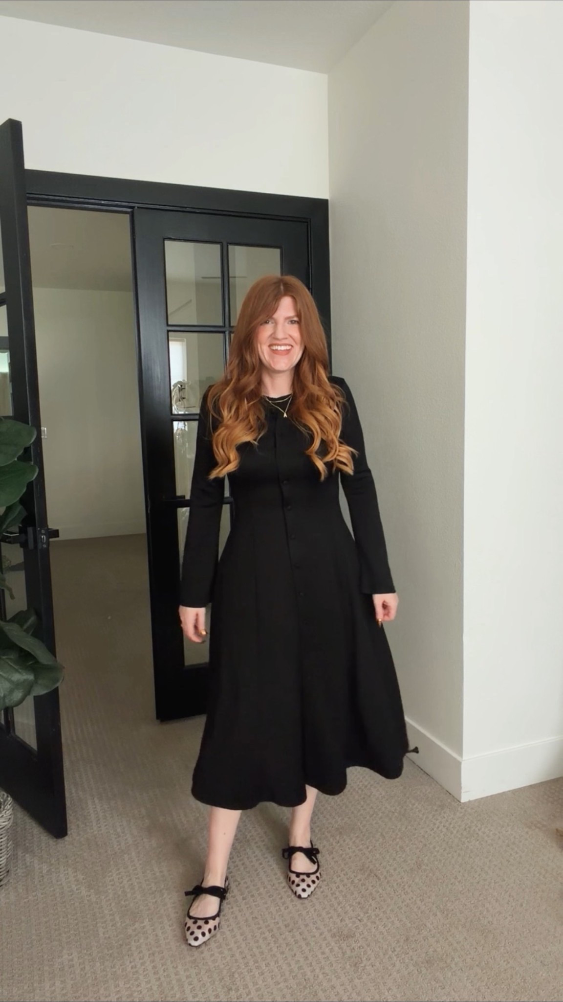 Midi black dress from Amazon wearing size small.

#LTKWorkwear #LTKPetite #LTKSaleAlert
