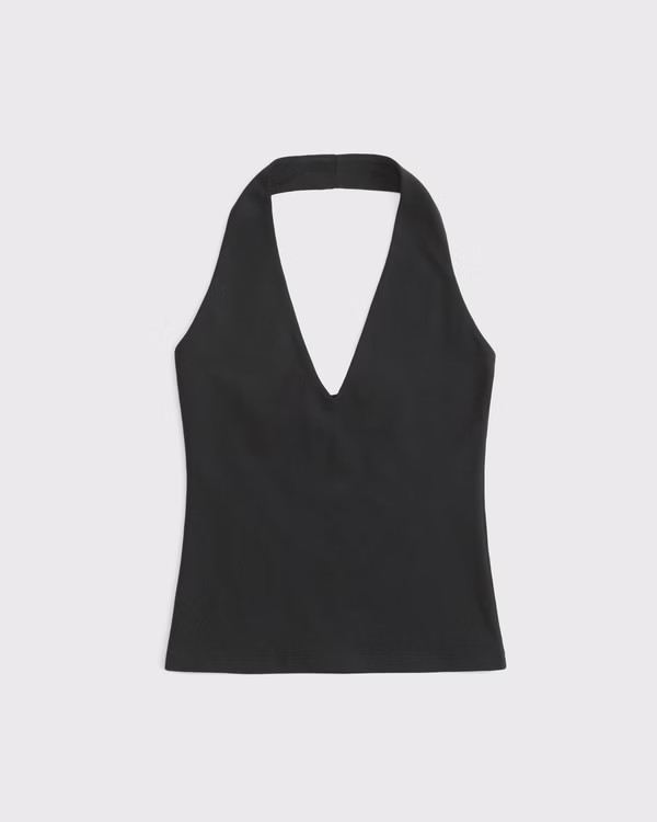 Cotton-Blend Seamless Fabric Halter Top | Abercrombie & Fitch (US)