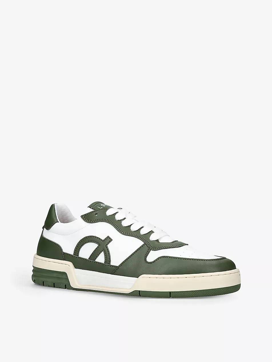 Atom logo-appliqué vegan leather trainers | Selfridges